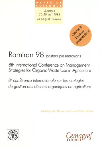 Ramiran 98. Proceedings of the 8th International Conference on Management Strategies for Organic Waste in Agriculture - José Martinez, Marie-Noëlle Maudet - Quae