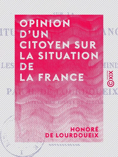 Opinion d'un citoyen sur la situation de la France - Et particulièrement sur les défections dans le ministère - Honoré de Lourdoueix - Collection XIX