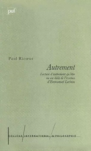 Autrement - Paul Ricœur - Humensis