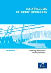 Die Gewährleistung einer hochwertigen Bildung - Empfehlung CM/Rec(2012)13