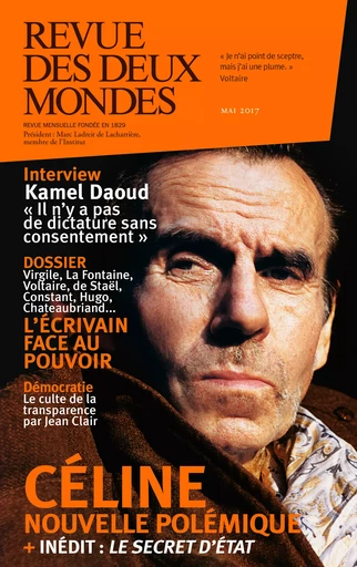 Revue des Deux Mondes mai 2017 - Lucien Jaume, Aurélien Bellanger, Marion Dapsance, Patrick Kéchichian, Valérie Toranian, Nicholas Cronk, Jean Clair, Sébastien Lapaque, Robert Kopp, Kyrill Nikitine, Stéphane Guégan, André Derval, Xavier Darcos, Jean-Paul Clément, Jean-Marc Hovasse, Frédéric Verger, Richard Millet, Jean-Marie Rouart, Jean-Luc Macia, Patrick Besson, Marin De Viry, Annick Steta, Bertrand Raison - Revue des Deux Mondes