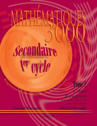 Math 3000 - Sec 2 - Corrigé - Chantal et Gérard Buzaglo - Guérin, éditeur ltée