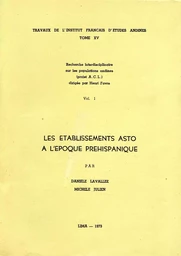 Les établissements Asto à l’époque préhispanique