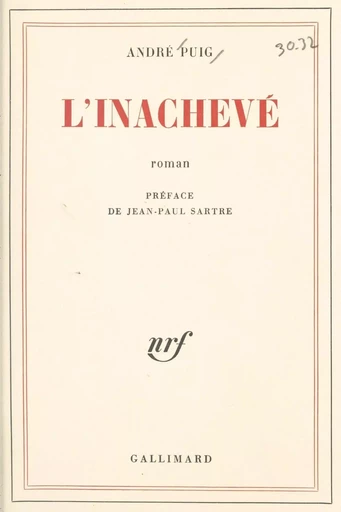 L'inachevé - André Puig - Gallimard (réédition numérique FeniXX)