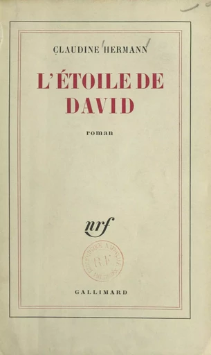 L'étoile de David - Claudine Herrmann - Gallimard (réédition numérique FeniXX)