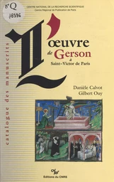 L'œuvre de Gerson à Saint-Victor de Paris