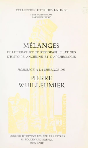 Mélanges de littérature et d'épigraphie latines, d'histoire ancienne et d'archéologie -  Collectif - FeniXX réédition numérique