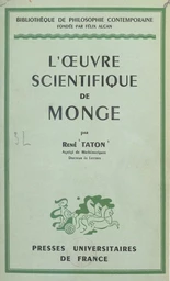 L'œuvre scientifique de Monge