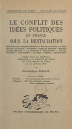 Le conflit des idées politiques en France sous la Restauration