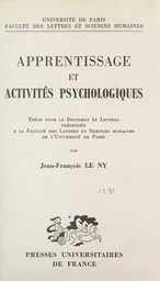 Apprentissage et activités psychologiques