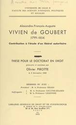 Alexandre-François-Auguste Vivien de Goubert, 1799-1854