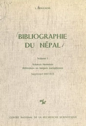 Bibliographie du Népal (1.2) : Sciences humaines, références en langues européennes (supplément 1967-1973)