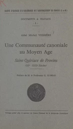 Une communauté canoniale au Moyen Âge (1)