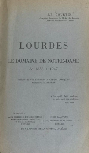 Lourdes - J.-B. Courtin - FeniXX réédition numérique