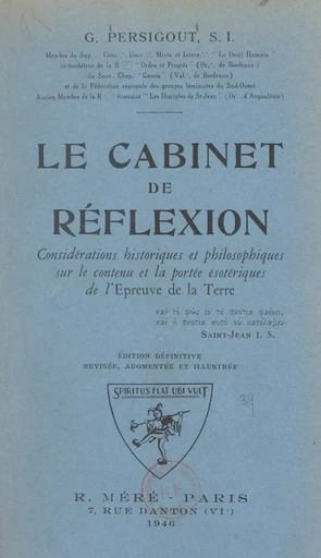 Le cabinet de réflexion - Gabriel Persigout - FeniXX réédition numérique