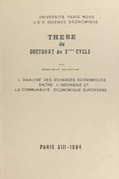 L'analyse des échanges économiques entre l'Indonésie et la Communauté économique européenne