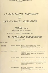 Le parlement marocain et les finances publiques