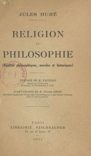 Religion et philosophie - Jules Huré - FeniXX réédition numérique