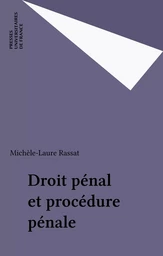 Droit pénal et procédure pénale