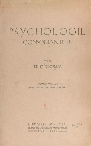 Psychologie consonantiste (1) - St. Odobleja - FeniXX réédition numérique