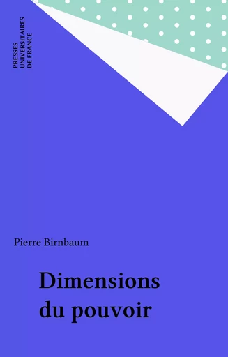 Dimensions du pouvoir - Pierre Birnbaum - Presses universitaires de France (réédition numérique FeniXX)