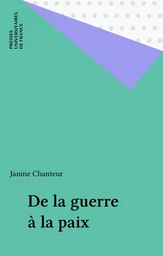 De la guerre à la paix