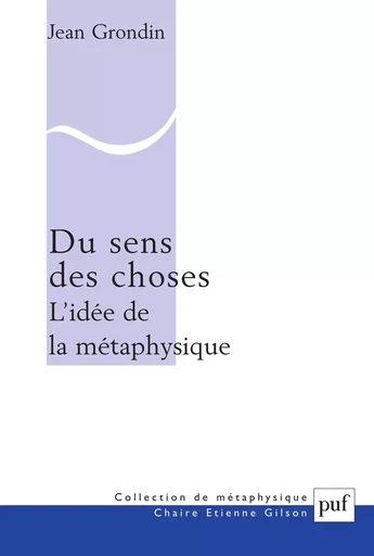 Du sens des choses. L'idée de la métaphysique - Jean Grondin - Humensis