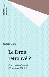 Le Droit retrouvé ?