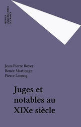 Juges et notables au XIXe siècle