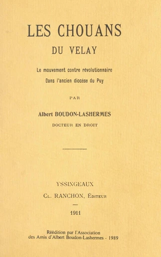 Les Chouans du Velay - Albert Boudon-Lashermes - FeniXX réédition numérique