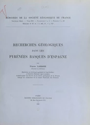 Recherches géologiques dans les Pyrénées basques d'Espagne