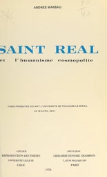 Saint Réal et l'humanisme cosmopolite