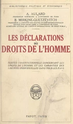 Les déclarations des Droits de l'Homme