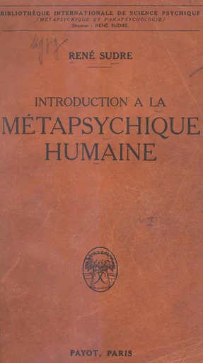 Introduction à la métapsychique humaine - René Sudre - FeniXX réédition numérique