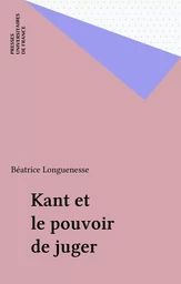 Kant et le pouvoir de juger