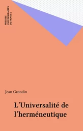 L'Universalité de l'herméneutique