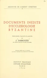 Documents inédits d'ecclésiologie byzantine