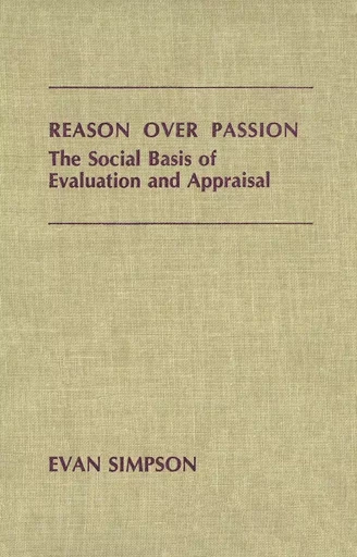 Reason Over Passion - Evan Simpson - Wilfrid Laurier University Press