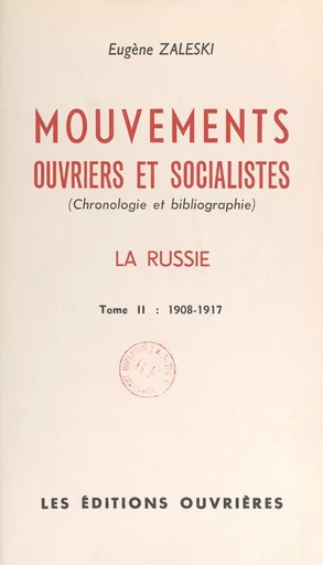 Mouvements ouvriers et socialistes (2) - Eugène Zaleski - FeniXX réédition numérique