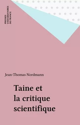 Taine et la critique scientifique