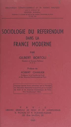 Sociologie du référendum dans la France moderne