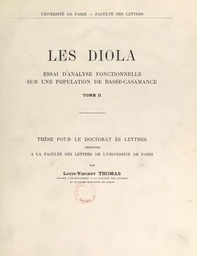 Les Diola, essai d'analyse fonctionnelle sur une population de Basse-Casamance (2)