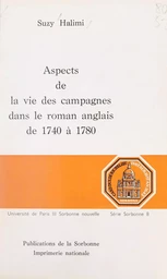 Aspects de la vie des campagnes dans le roman anglais, de 1740 à 1780