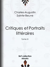 Critiques et Portraits littéraires