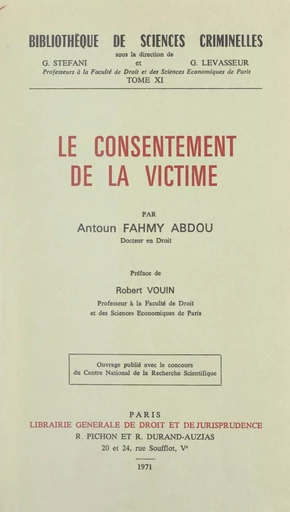 Le consentement de la victime - Antún Fahmī-ʿAbduh - FeniXX réédition numérique