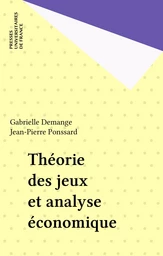 Théorie des jeux et analyse économique