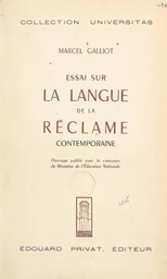 Essai sur la langue de la réclame contemporaine