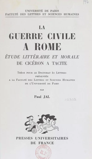 La guerre civile à Rome - Paul Jal - FeniXX réédition numérique