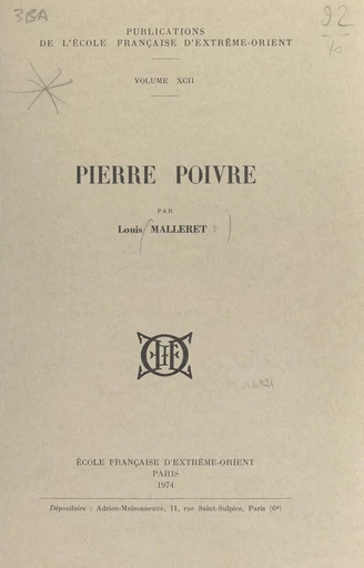 Pierre Poivre - Louis Malleret - FeniXX réédition numérique