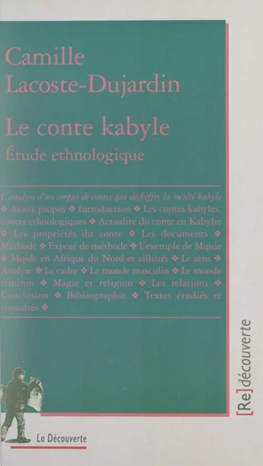 Le conte kabyle - Camille Lacoste-Dujardin - (La Découverte) réédition numérique FeniXX